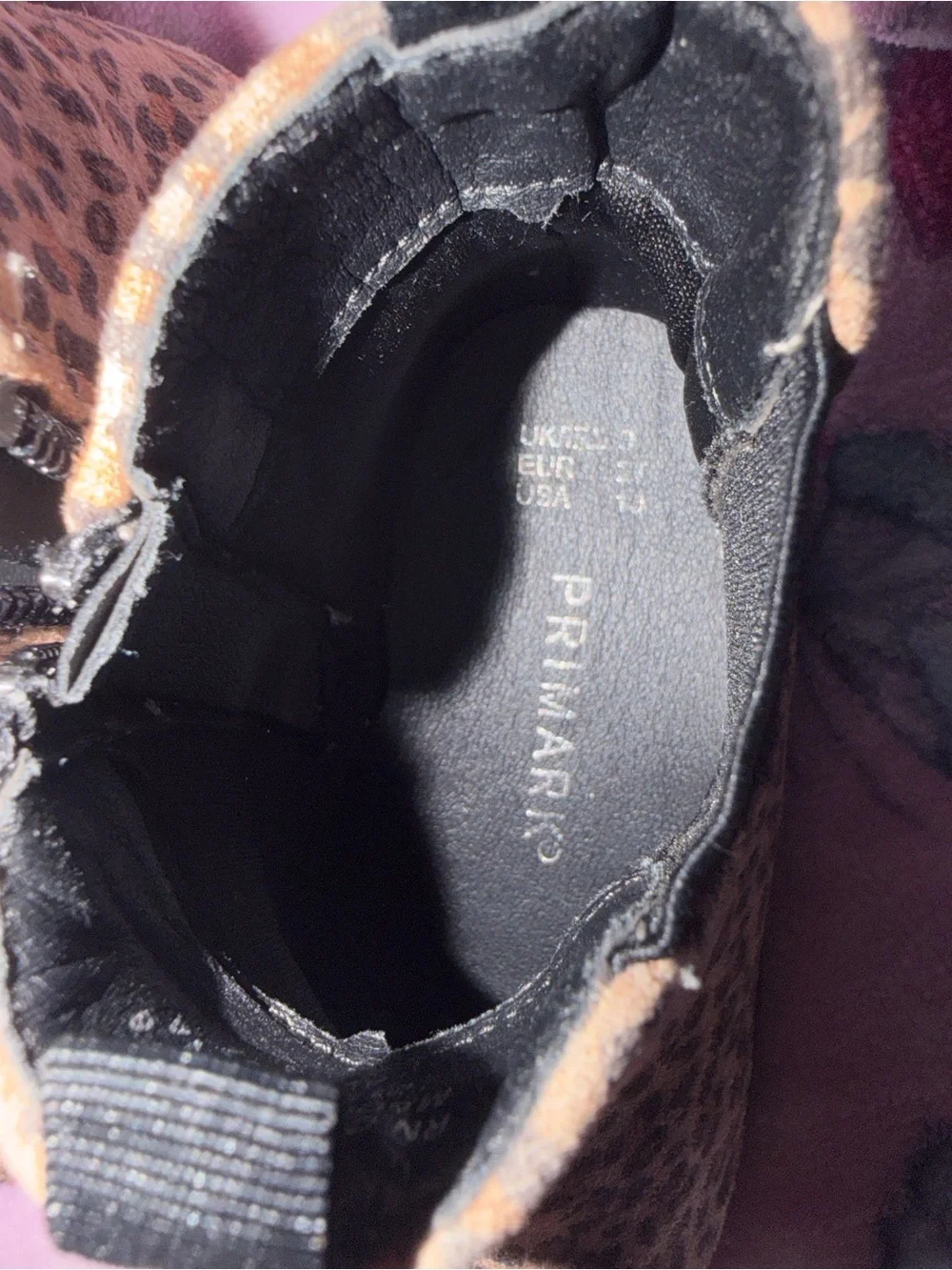 Primark Kids Leopard Chelsea Boots - Tan & Black